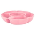 thumbnail image 3 of 5 Grid Silicone Divided Serving Tray Snack Divider Divided Container Round Serving Platter for 40oz Cup Pink, 3 of 5