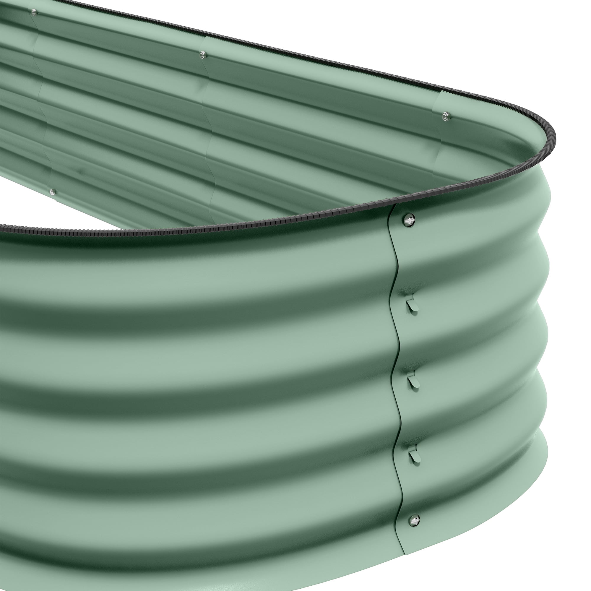 Outsunny Galvanized Raised Garden Bed Kit, Metal Planter Box with Safety Edging, 76.75" x 24.5" x 11.75", Green