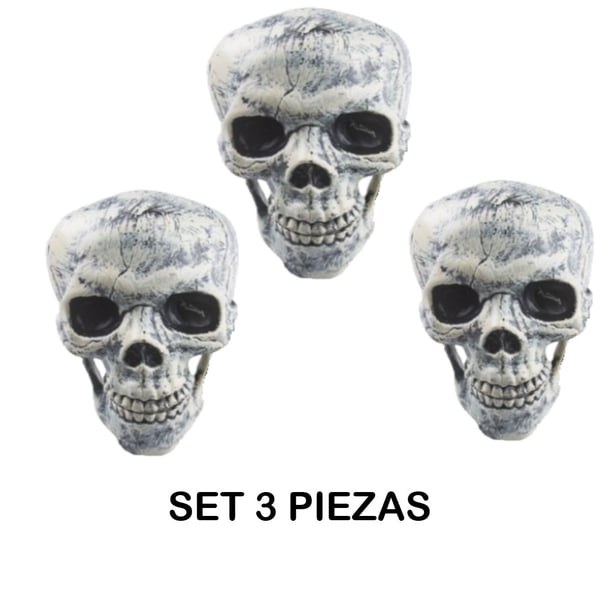 Set de 3 Calaveras Decorativas CM-TOP Halloween 20x14x15 cm