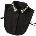 thumbnail image 3 of Fake Collar Detachable Collar for Women, Rhinestone Plaid Christmas Blouse Collar, Faux Dickey Collar Accessory for Shirts Blouses Tops, Adjustable Stylish False Collar for Holiday Party Office, 3 of 4
