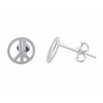 thumbnail image 1 of Aretes Medianos con Símbolo de Paz para Mujer en Plata Esterlina, 1 of 1