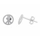 thumbnail image 1 of Aretes Medianos con Símbolo de Paz para Mujer en Plata Esterlina, 1 of 1