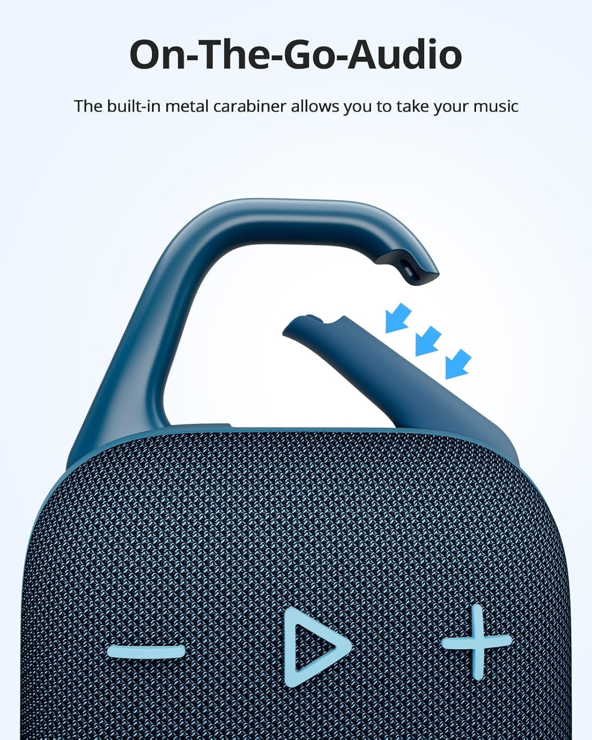Tronsmart Mirtune H1 Portable Bluetooth Speaker, Big Audio and Punchy Bass, Integrated Carabiner, IPX7 Waterproof, 20H Playtime - Black