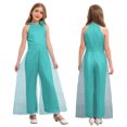 thumbnail image 1 of Runhomal Combinaisons Larges pour Filles Body à Col Halter pour Fête d'Anniversaire Combinaison Longue Décontractée Vert Menthe 14, 1 of 6