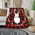 thumbnail image 3 of Red Blanket,Deer Plaid Winter Christmas Throw Soft Warm Lightweight Blanket for Women Birthday Christmas, Home Living Room Decor 40"x50", 3 of 6