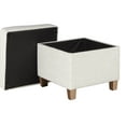 thumbnail image 4 of HomePop Cole Classics Square Storage Ottoman Wood Leg- Cream, 4 of 9