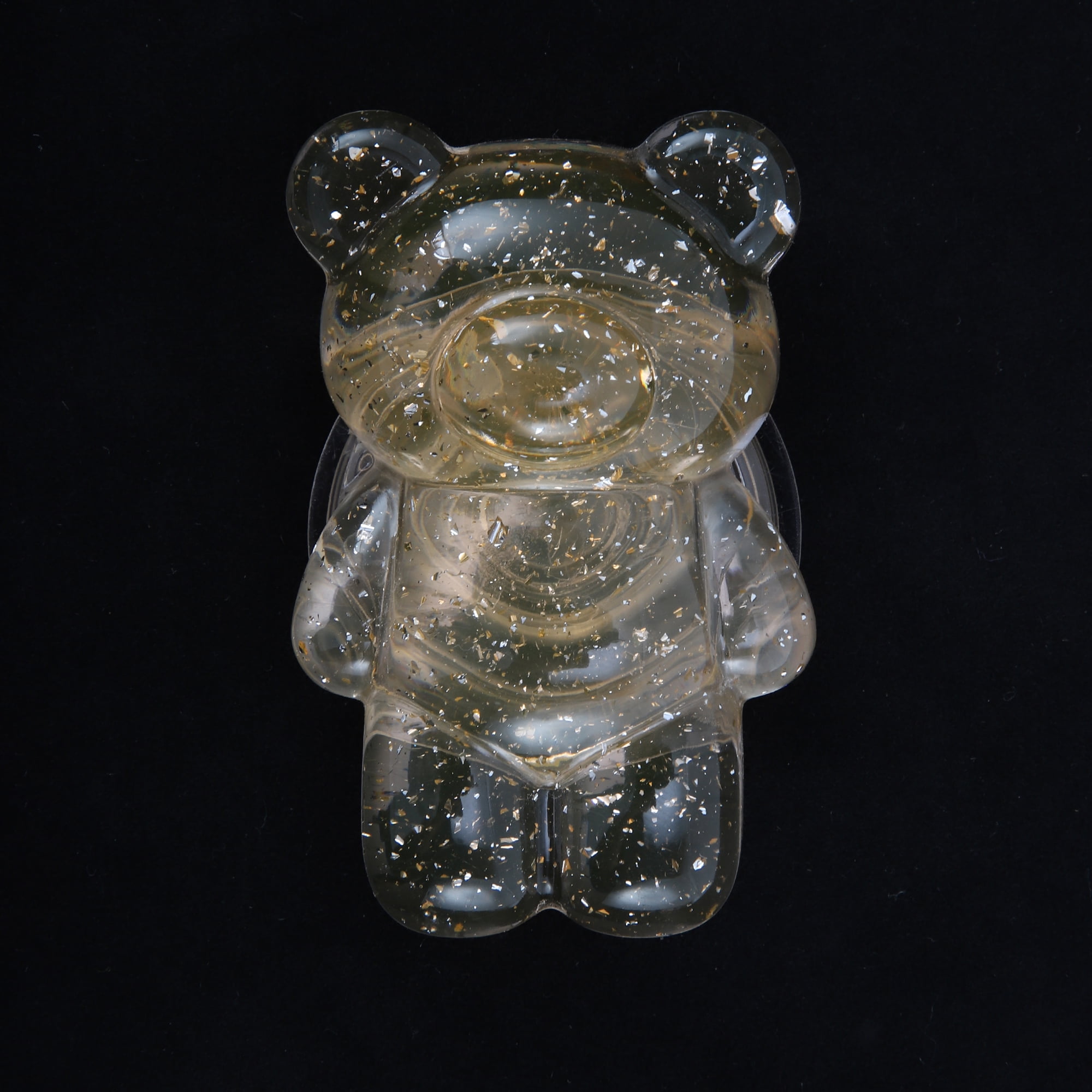 Unique Bargains Bear Silver Foil Phone Grip 1 Pc Orange