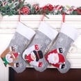 thumbnail image 3 of Christmas Stockings Kit with LED Light 3D Glowing Holders Night Santa Rudolph Ornament Knitted Decoration Woollen Gift Bags for Kids Party Accessory Celebrations, Gray, 3 of 4