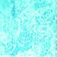 thumbnail image 1 of Ahgly Company Indoor Square Abstract Turquoise Blue Contemporary Area Rugs, 3' Square, 1 of 4