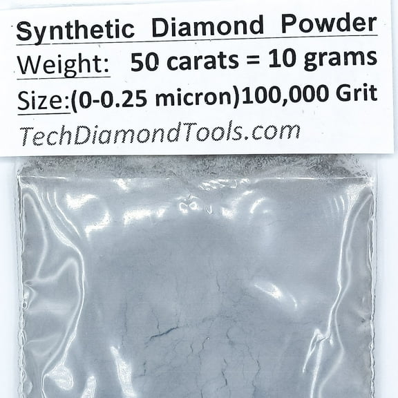 TechDiamondTools Diamond Powder 100,000 Grit - 0-0.25 Microns - 50 Carat = 10 Grams