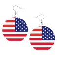 thumbnail image 6 of Leather Dangle Round Earrings For Women America Flag Patriotic Circle Earrings Drop Jewelry, 6 of 6