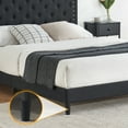 thumbnail image 6 of Yiwa Rivet Design Upholstered Metal Bed Frame with Wood Slat Support, No Box Spring Needed, Linen Cloth Finish, 6 of 7