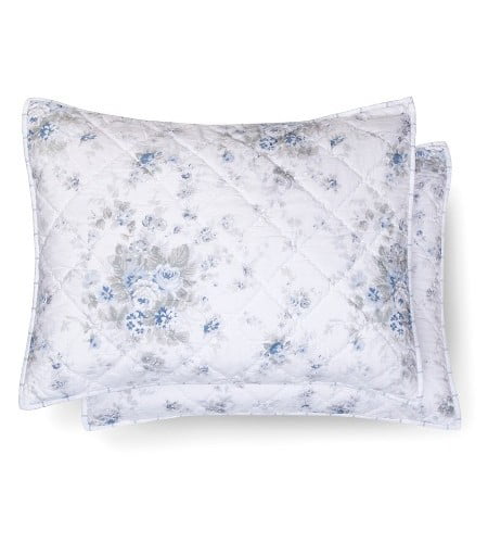 Simply Shabby Chic Shadow Rose Standard Pillow Sham Blue Gray White NWOT 