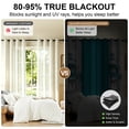 thumbnail image 4 of Lfeey Teal Floral Blackout Curtains for Bedroom, Room Darkening Thermal Insulated Grommet Window Drapes, 42x63 Inch Set of 2, 4 of 7