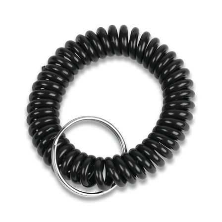 CONTROLTEK Wrist Key Coil Key Organizers Black 12/Pack 565121