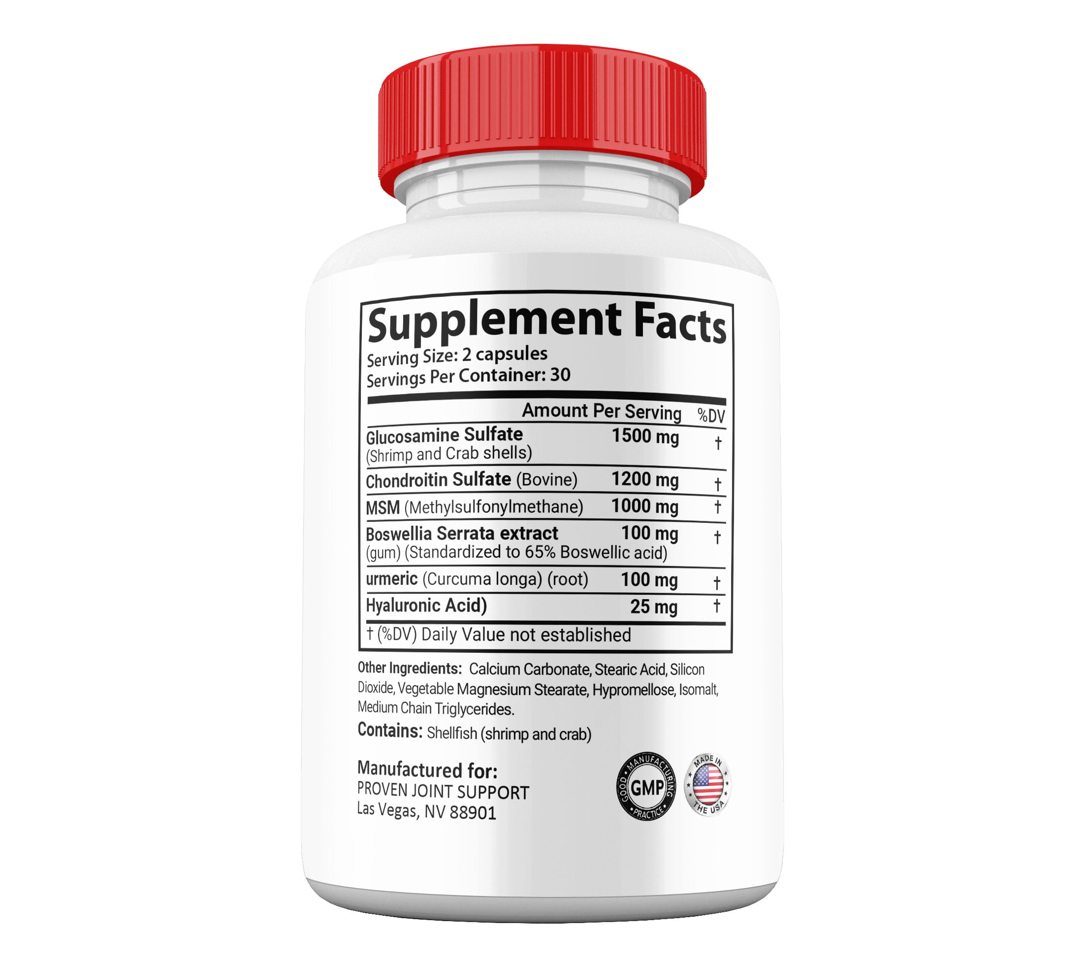 Proven Joint Support Capsules, Joint Support Supplement, Proven JointSupport All-Natural Pills Maximum Strength, 30 Day Supply per Bottle(3 Pack)