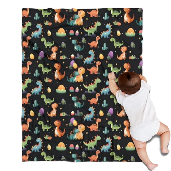 Colorful Dinosaurs Eggs Pattern Blanket,Comfortable Soft Lamb Wool Throw Blanket,All Season,Warm Lightweight Blankets for Sofa Bed Couch Living Room Chair,30"x40"