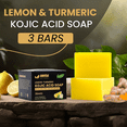 thumbnail image 2 of AMVital Lemon Turmeric Kojic Acid Soap Bar - Natural Face & Body Soap Bar for All Skin Types, 3-Pack, 2 of 7