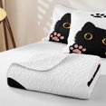 thumbnail image 4 of jejeloiu Cute Cat Paw Twin Quilt Set Kids,Kawaii Animal Footprint Simple Black White Twin Coverlet Set For Girls,2-Piece, 4 of 7