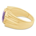 thumbnail image 3 of AFFY 8x10 mm Simulated Birthstone Men's Ring Alexandrite In 14K Yellow Gold Plated 925 Sterling Silver. Ring Size 13.5, 3 of 6