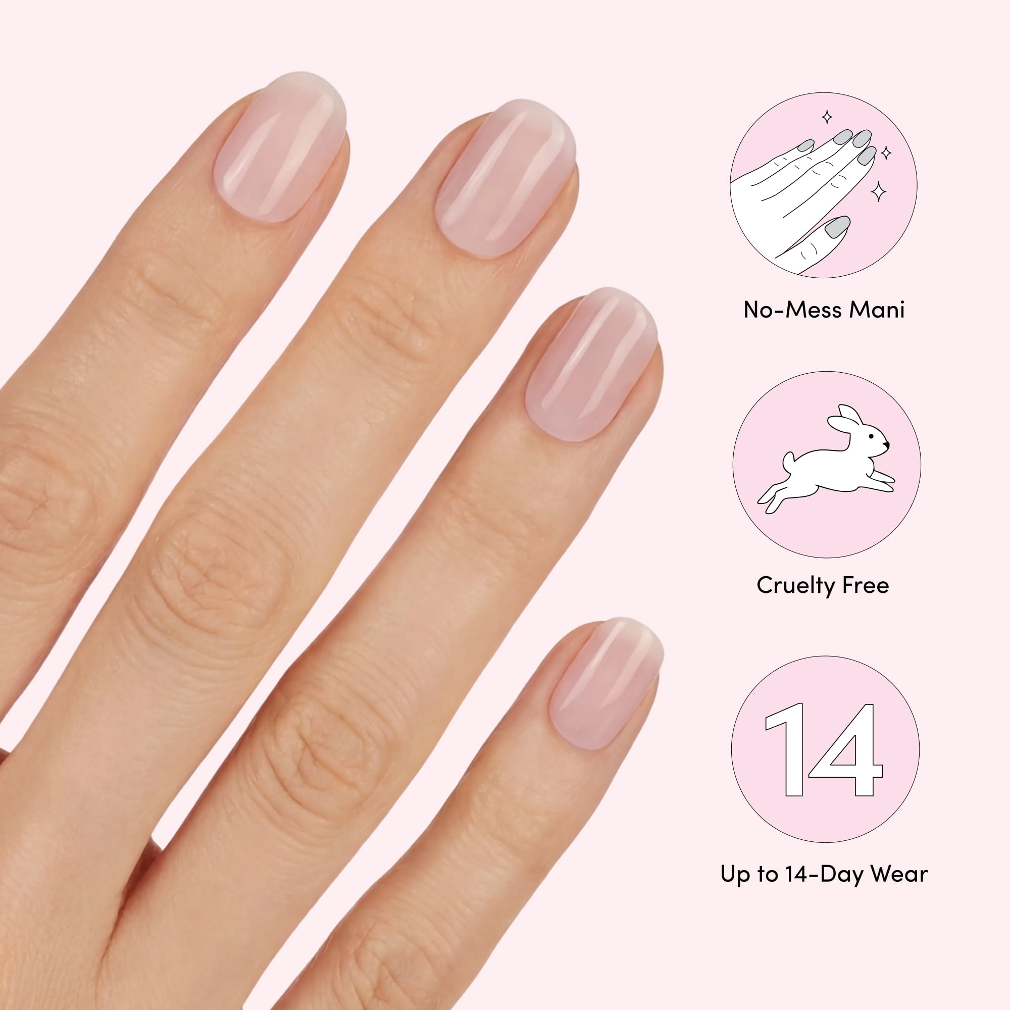 Dashing Diva GLAZE COLOR, Semi-Cured Gel Nail Polish Strips, Whisper, 32 Count