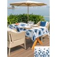 thumbnail image 5 of Outdoor Tablecloths with Umbrella Hole & Zipper, Navy Blue Floral Rectangle Tablecloth 52x70 Inch, Spring Flowers Butterflies Wooden Waterproof Table Cloth, Patio/Pool/Picnic Table Covers, 5 of 8