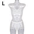 thumbnail image 1 of Encaje sexy conjunto de ropa interior sujetador ropa interior regalo para mujeres niñas, blanco, L 2 piezas Vogacara XX000054-35, 1 of 7