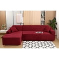 thumbnail image 2 of Topchances Thick Plush Sofa Covers for Sectional sofa L-shape Couch, 2pcs Polyester Fabric Stretch Slipcovers 3 seater(74"-90")  + 3 seater(74"-90")  with 2pcs Pillow Covers, 2 of 8