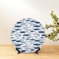 thumbnail image 6 of Cauagu Blue Fish Print Bone China Decorative Plate, Wall Mount Plate Holiday Decor Decorative Ceramic Plates with Stand Elegant Household Plates Decorative-10in, 6 of 6