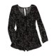 thumbnail image 1 of Aeropostale Womens Floral LS Romper Jumpsuit, Negro, Mediano Aeropostale Mameluco, 1 of 1
