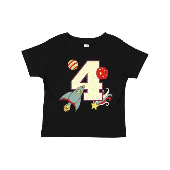 Inktastic 4th Birthday Outer Space Theme Boys or Girls Toddler T-Shirt