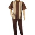 thumbnail image 2 of Men Silversilk 2pc Walking Leisure Matching Suit Italian Woven Knits 71003 Brown, 2 of 7