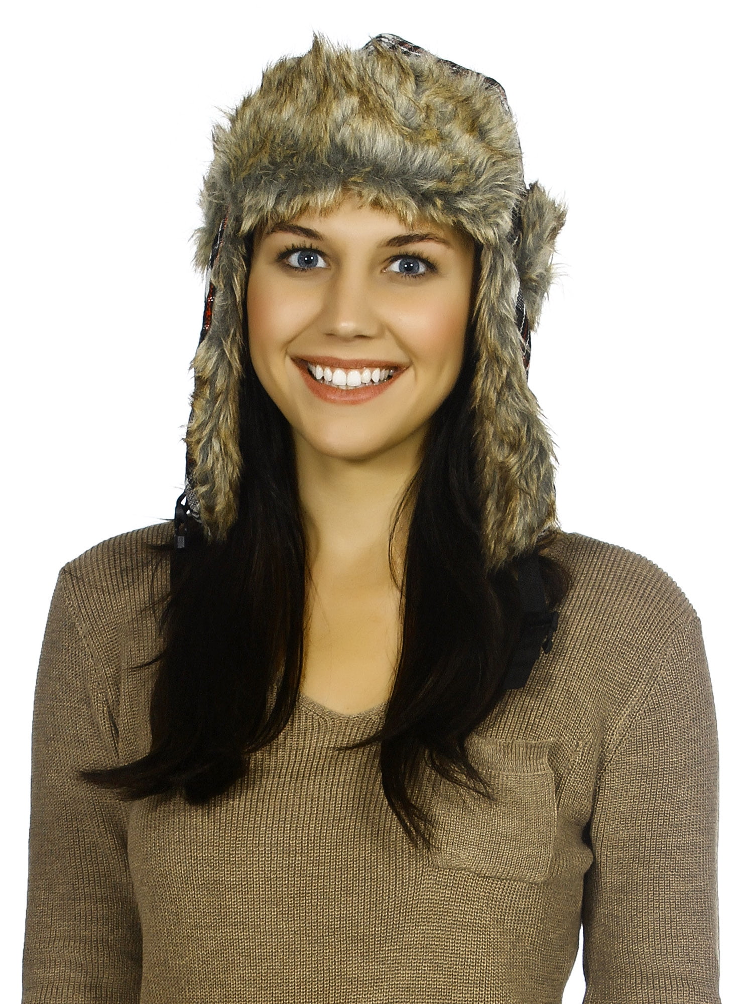 faux fur hat with ears