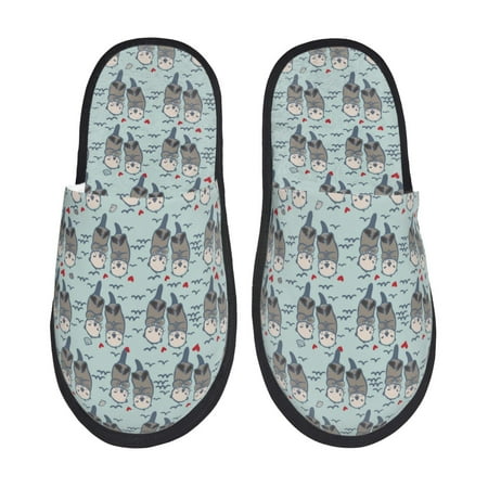 

Noikeo Sea Otter Pattern Cozy Slippers Indoor for Women and Mens Fuzzy House Shoes Soft Plush Warm Slip-on Slippers-Medium