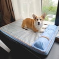 thumbnail image 2 of KissDate Self-Cooling Pet Mat for Summer - Ice Silk Cooling Pad for Dogs & Cats, Cooling Dog Bed with Pillow Washable Cover , Perfect for Kennels, Crates, Sofa, or Floor - Blue, 26.4"x18.5", 2 of 8