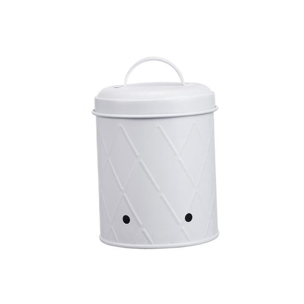 Recipiente para almacenar patatas, cebollas y ajos, lata para guardar verduras para exteriores Blanco estilo C