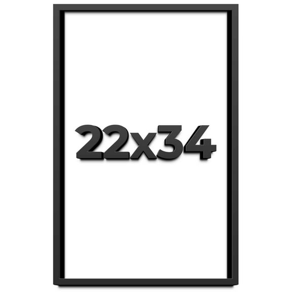 22x34 Shadow Box Frame Black | 1 inches Deep Real Wood Contemporary Shadowbox Display Frame | UV