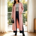 thumbnail image 6 of cocolona Long Cardigan for Women LightWeight Long Sleeve Open Front Outerwear Elegant Solid Color Long Jacket with Pockets, 6 of 6