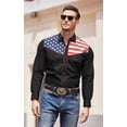 thumbnail image 6 of COOFANDY Men's American Flag Shirts Casual Long Sleeve Western Button Down Shirt, 6 of 6