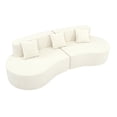 thumbnail image 4 of Modern Curved Couch 4 Seat Minimalist Elegant Half Moon Sofa Compressed Modular Sectional Sofa for Home Living Room Cream White, 4 of 6