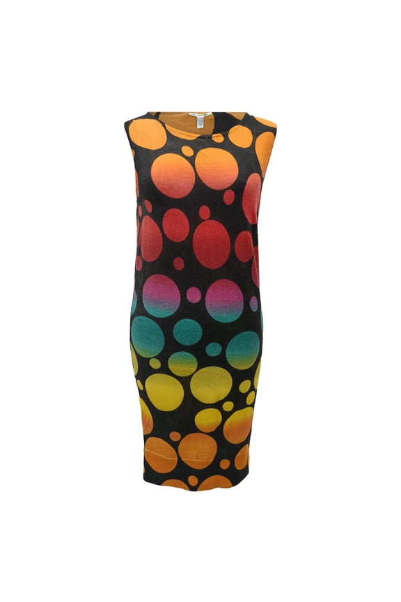 Pre-Owned Diane von Furstenberg Polka Dot Print Dress in Multicolor Wool