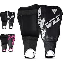 Vizari Napoli Youth Soccer Shin Guards for Boys and Girls | Pink and Silver Shin Pads with Flexible Protection - BLACK/SILVER, S