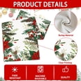 thumbnail image 3 of Christmas Winter Table Runner, 13.8x71 inch Red Floral Leaves Holly Pine Cone Xmas Seasonal Holiday Kitchen Dining Table Runners for Home Indoor Mantel Party Farmhouse Decoration, 3 of 6