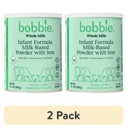(2 pack) Bobbie Whole Milk Infant Formula gor Everyday Feeding, Milk-Based Powder with 1.2mg Iron, Organic Grass-Fed Whole Milk Recipe, 14.1 oz Can