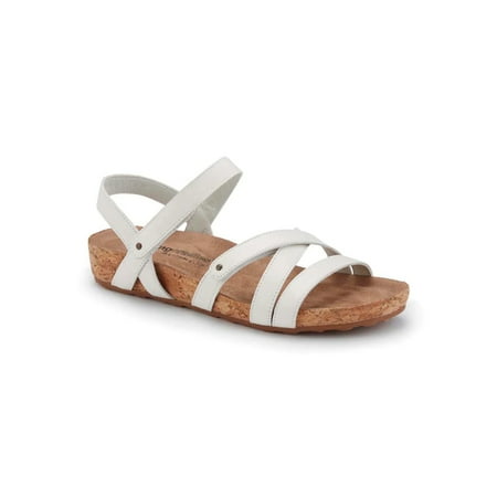 

WALKING CRADLES WC POOL WOMEN STRAPPY SANDAL IN WHITE LEATHER