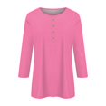 thumbnail image 5 of Kagetolytai Womens Tops Women Cute Print Tees Blouses Casual Plus Size Basic Tops Pullover For 3/4 Sleeve Shirts Summer Tops for Women 2024 Pink 3X, 5 of 6
