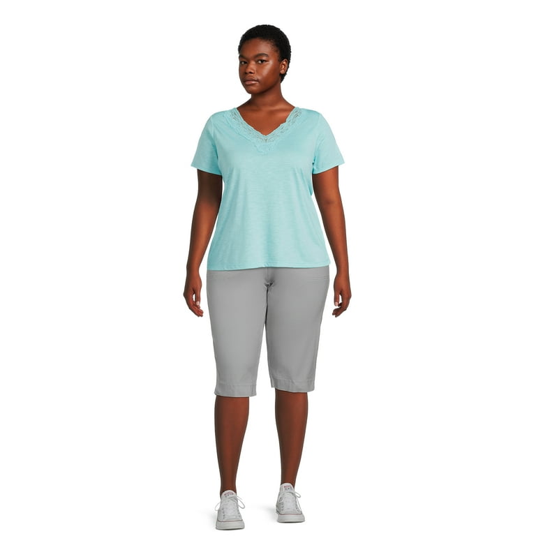 Women's plus size stretch capris clearance
