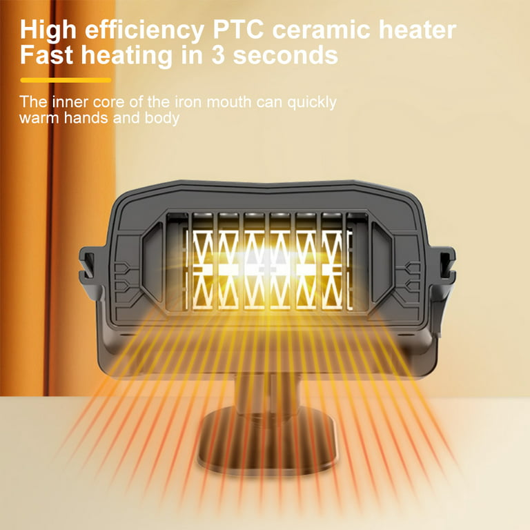 Verlacod Car Heater Windshield Defroster 2 in 1 Portable Electric Car Heater 12V/24V Heating Cooling Fan Warmer Wind Defrosting Anti-Fog Heater Windshield