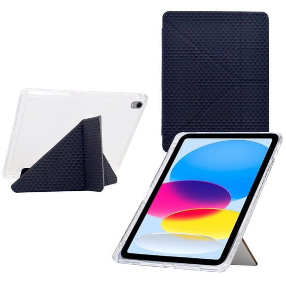 FOXDOCK Tablet Case for iPad 10th 2022 – Clear Acrylic Back, Auto Sleep/Wake, Tri-Fold Stand, Full Protection Tablet Cover