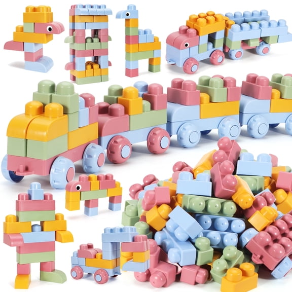 KENH 78 Pcs Mega Soft Building Blocks 78 Pcs for Toddlers 1-3, Large Construction Stacking Toys Set, Big Blocks for Creativity & Hands-On Learning